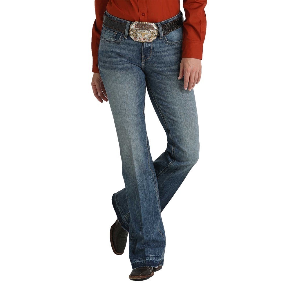 Cinch Women’s 32R Moderate Rise Medium Wash Bootcut Blue Jeans Western